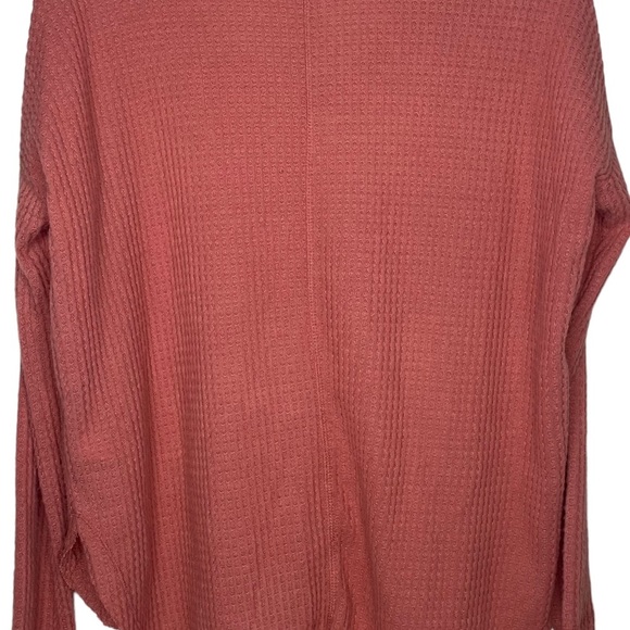 Wild Fable Women’s Hi Lo Tight Waffle Knit Sweater XS Peach Long Sleeves V-Neck - Picture 10 of 11